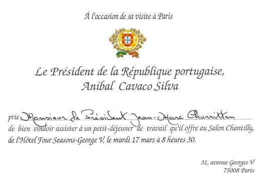 Invitation President Portugais