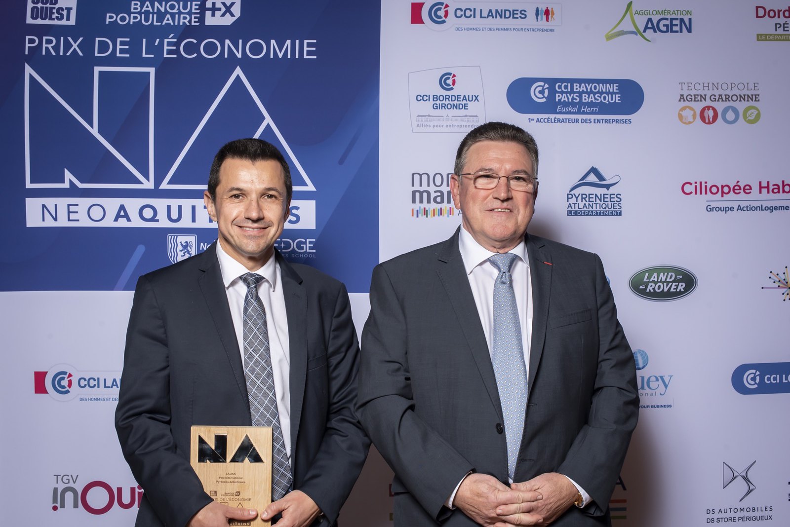 Le Groupe LAUAK reçoit le prix international lors du du prix de L'Eco Néo-Aquitains