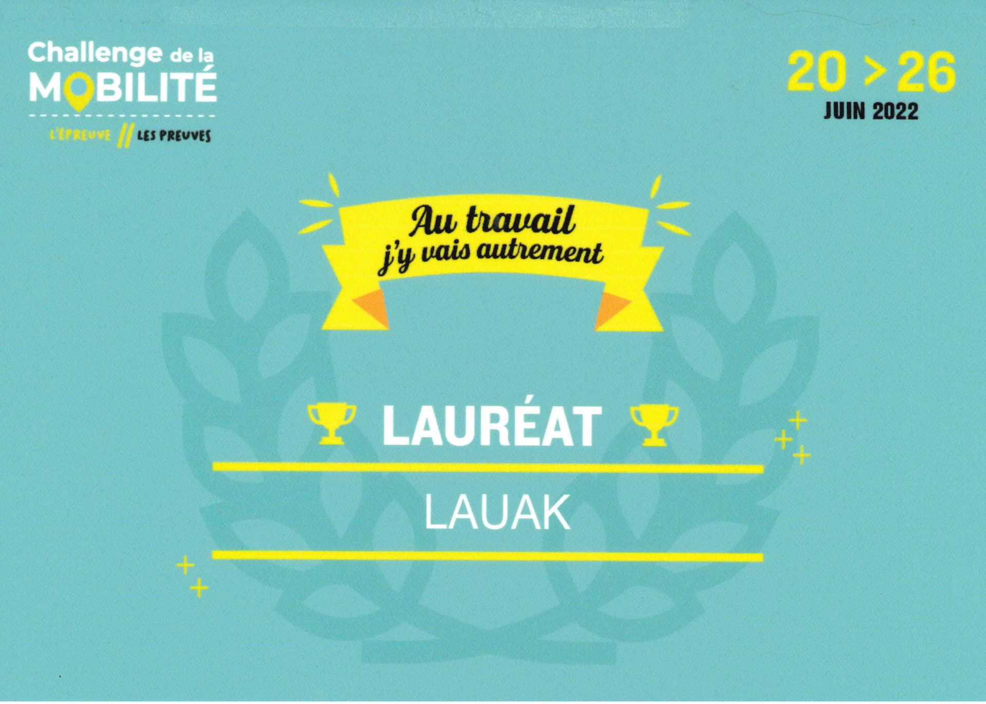 Le Groupe LAUAK lauréat du challenge de la Mobilité 2022