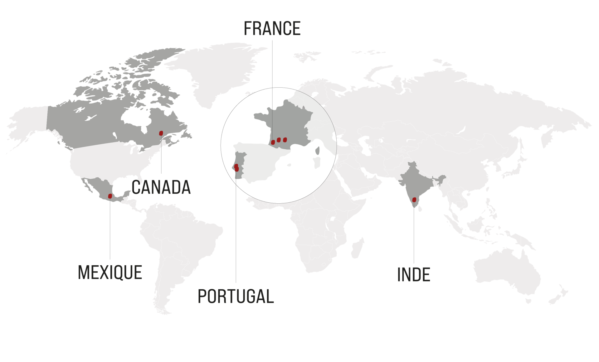 Carte implantations