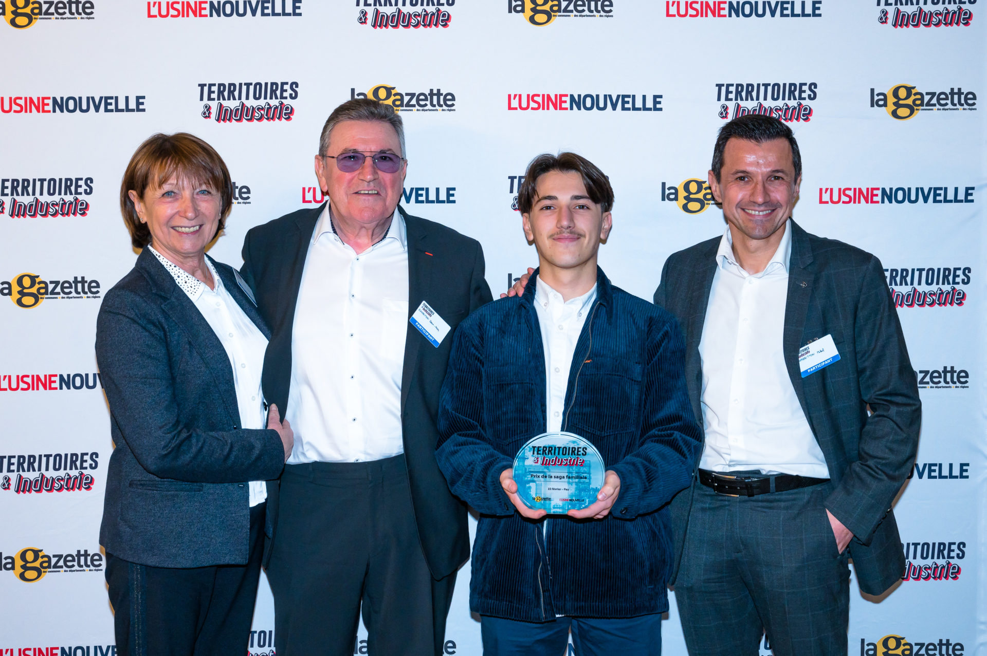 « Prix de la Saga Familiale »  lors de l’étape des Trophées Territoires & Industrie  à Pau, le 22 Février 2024.